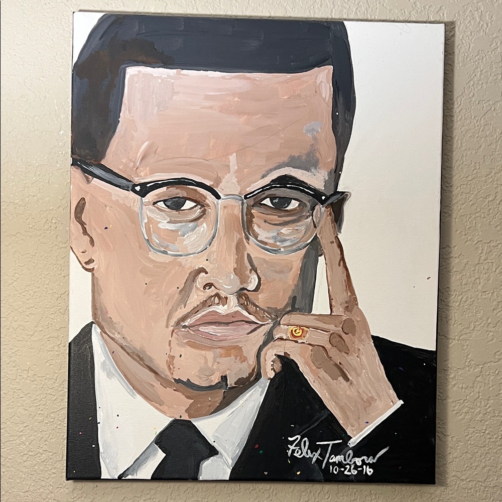 Malcolm X Contemporary Portrait Painting